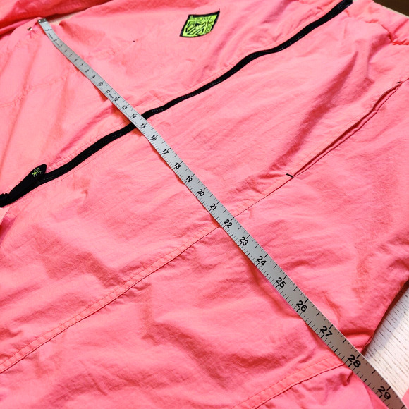 Vintage OP Ocean Pacific Neon Pink Full Zip Nylon Windbreaker Surf Jacket SZ XL - Picture 12 of 16